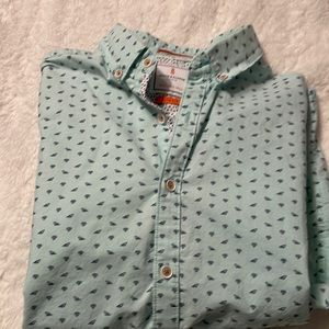 Men’s denim and flower Ricky Singh Button down shirt